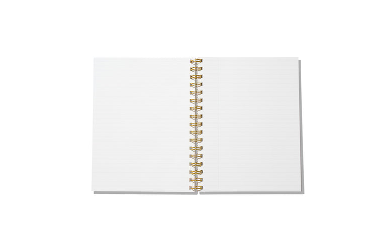 Open journal with lined, extra smooth, bleed-resistant pages.