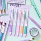Set of pastel pens with humorous adulting phrases, stationery gift for millennials and overworked adults.