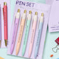 Funny office rage pen set packaged on backing card with sarcastic phrases