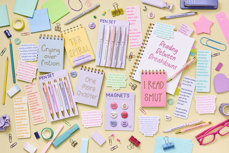 Reading themed stationery bookish book lovers booktok