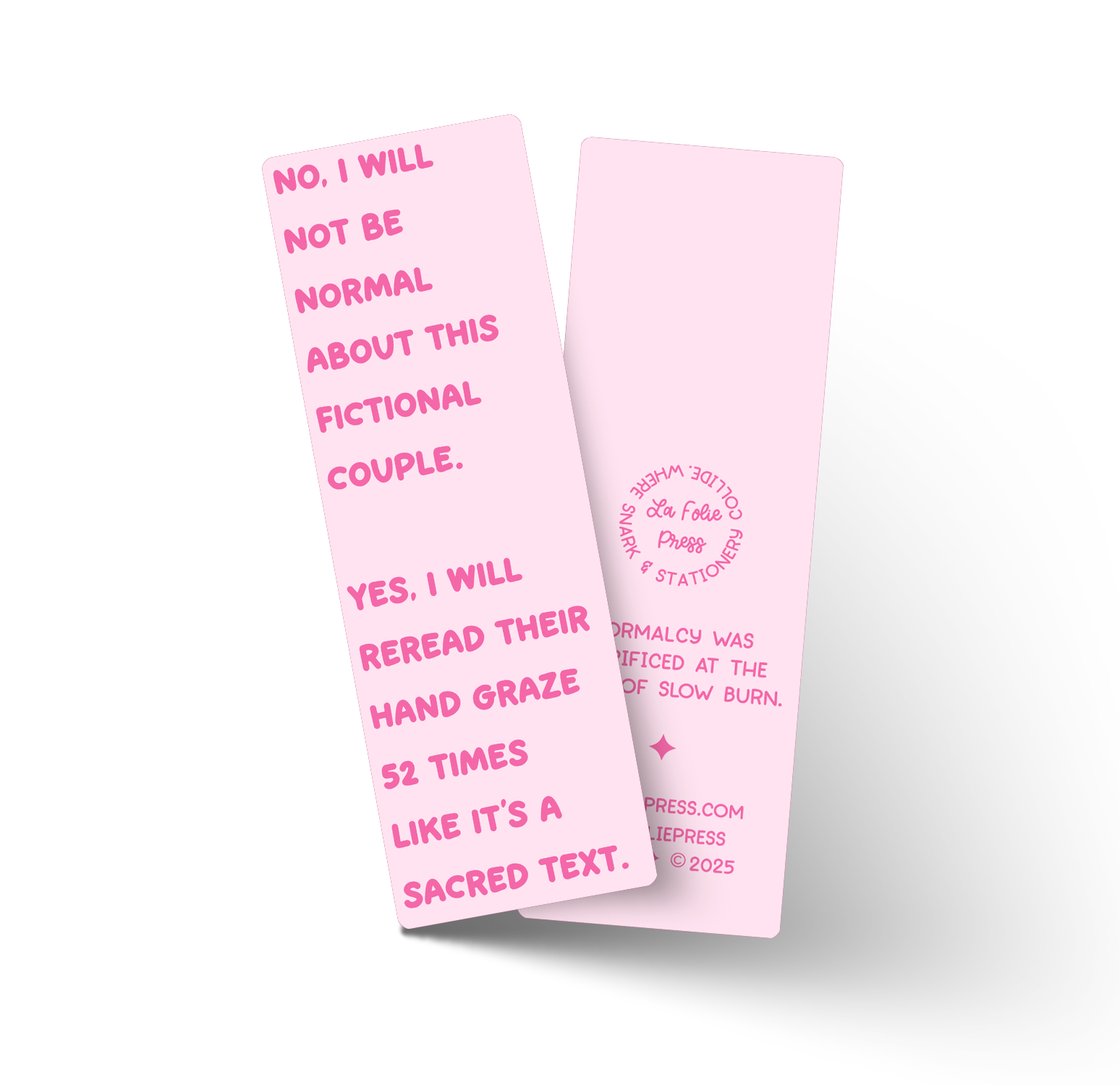 Funny Romance Bookmark – Fictional Couple Obsession – Book Lover Gift ...