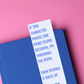 Throwing The Book Funny Glossy Bookmark