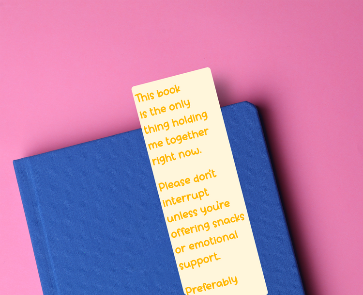 Snacks & Therapy Funny Glossy Bookmark