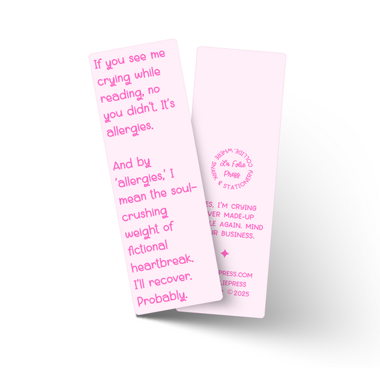 It's Allergies Romance Read Funny Glossy Bookmark