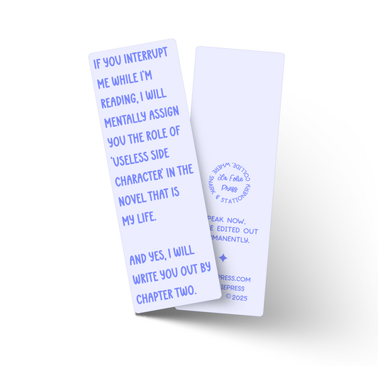 Useless Side Character Funny Glossy Bookmark
