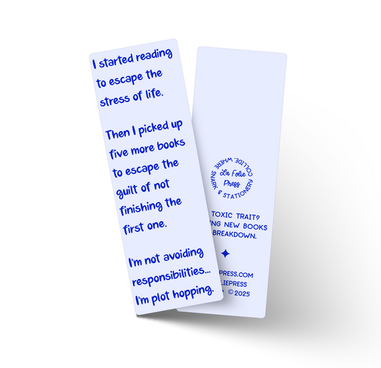 Plot Hopping Funny Glossy Bookmark